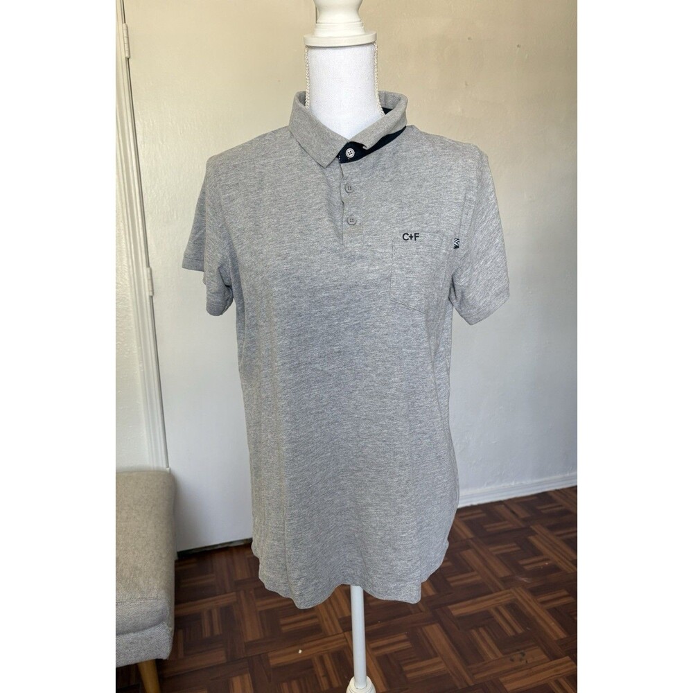 Craft + Flow Knitwear Men’s Gray Polo Shirt With Pocket Size Medium